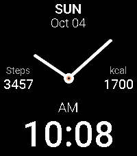 Minimal Hybrid dark theme on Pebble Time 2