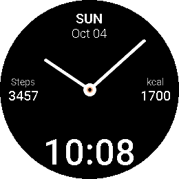 Minimal Hybrid dark theme on Pebble Round 2
